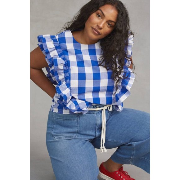 Anthropologie WHIT TWO Cascade Ruffled Blouse - Picture 4 of 15